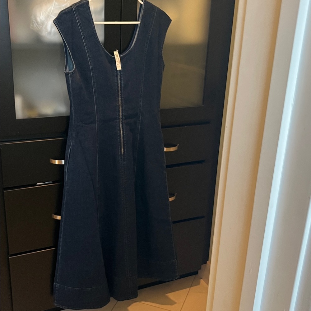 Madewell Dark Indigo Denim Midi Dress - Picture 4 of 5